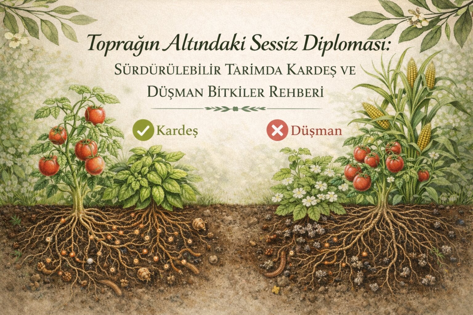 Toprağın Altındaki Sessiz Diplomasi: Sürdürülebilir Tarımda Kardeş ve Düşman Bitkiler Rehberi